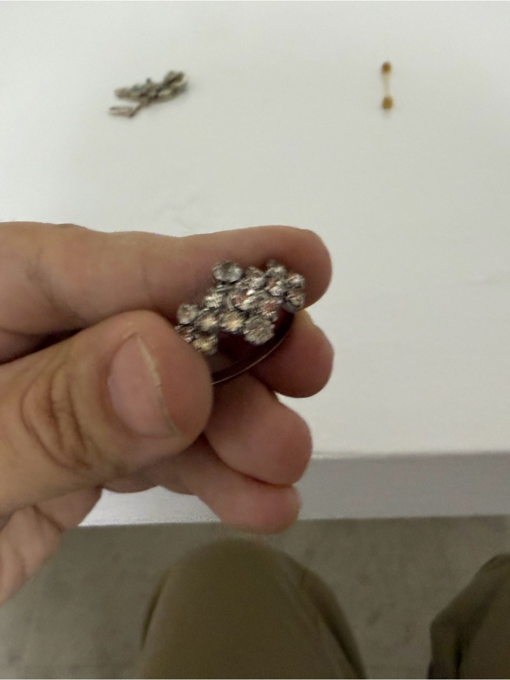 Rhinestone Cluster Ring - Clear Crystals vintage mid-century